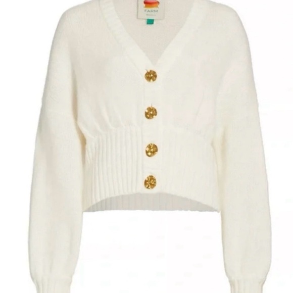 NWT FARM Rio✨Bubble Cardigan w/ Gold Buttons✨ - Picture 11 of 13